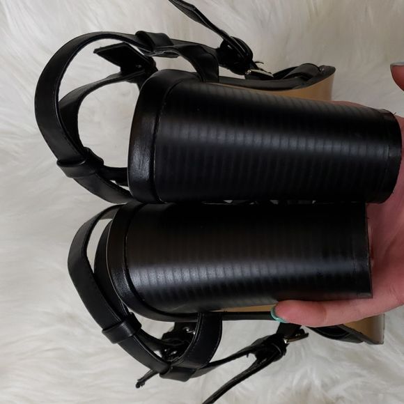 {Truffle Collection} EUC Black Silver Heels - Picture 5 of 8